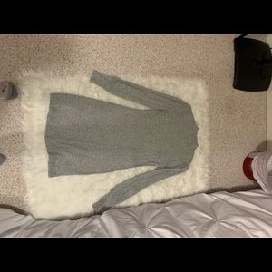 Grey turtleneck sweater dress